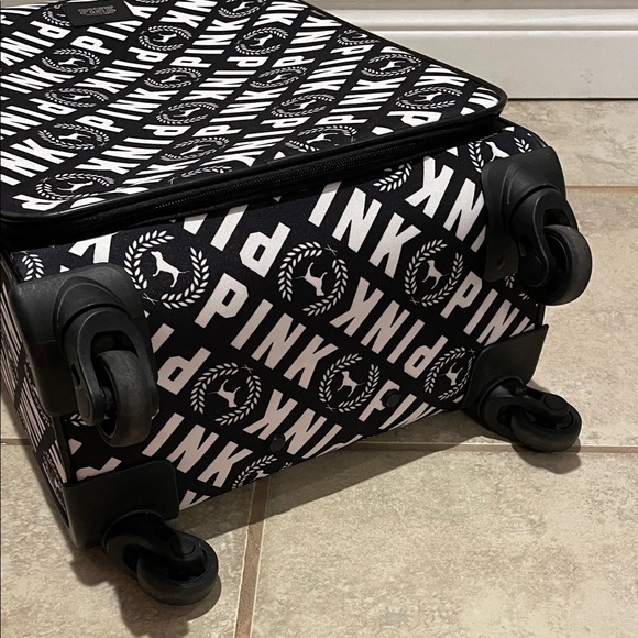 PINK Victoria's Secret Black and White Logo Suitcase - Picture 3 of 4